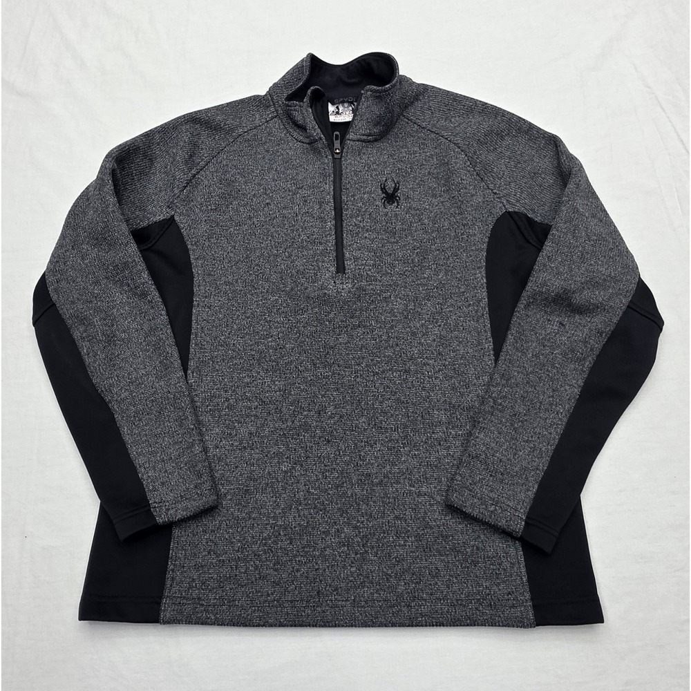 Spyder 1/4 Zip Thermal‎ Gray Mock Neck Sweatshirt Size Unknown